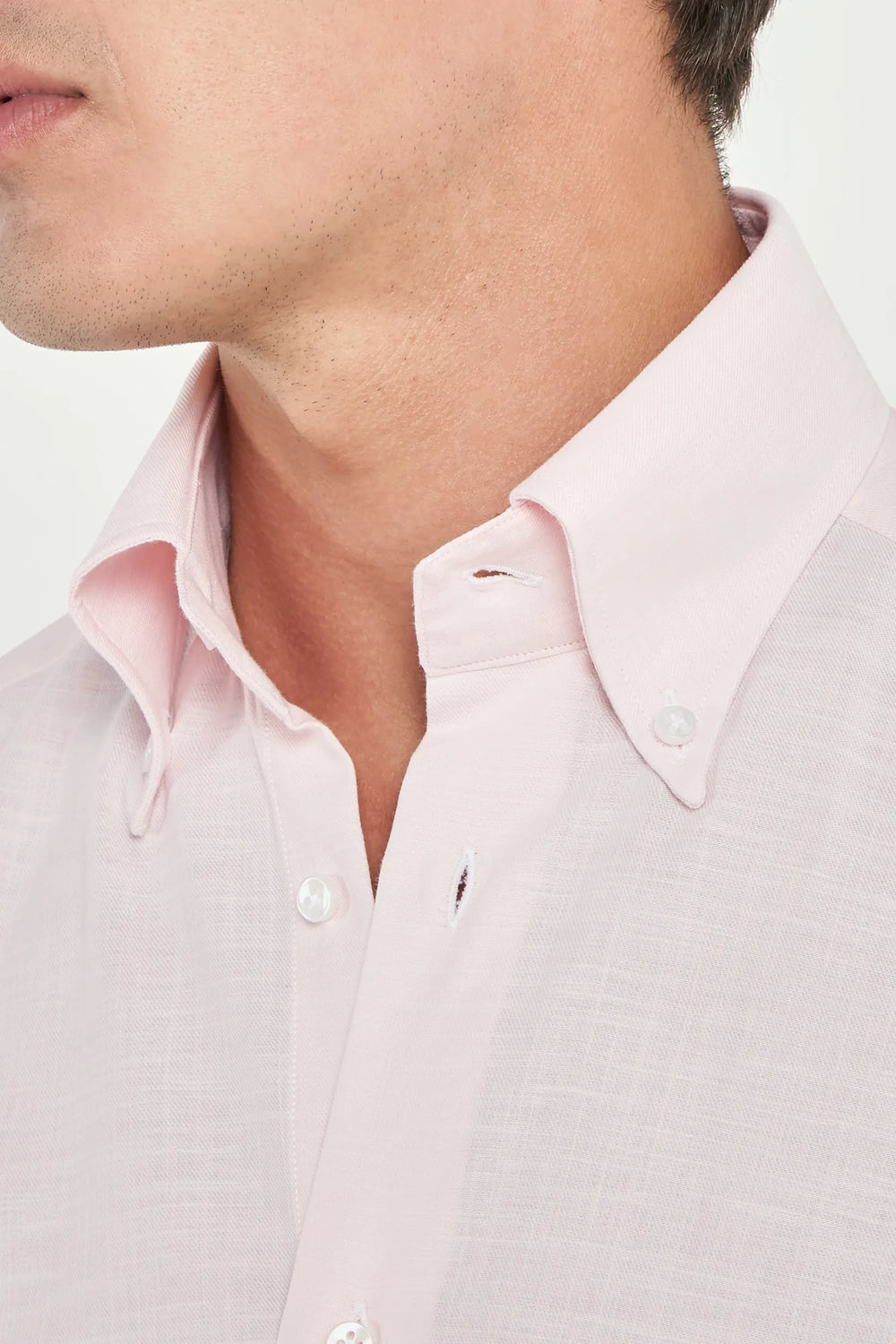 Pink chambray button down shirt - Made in Italy