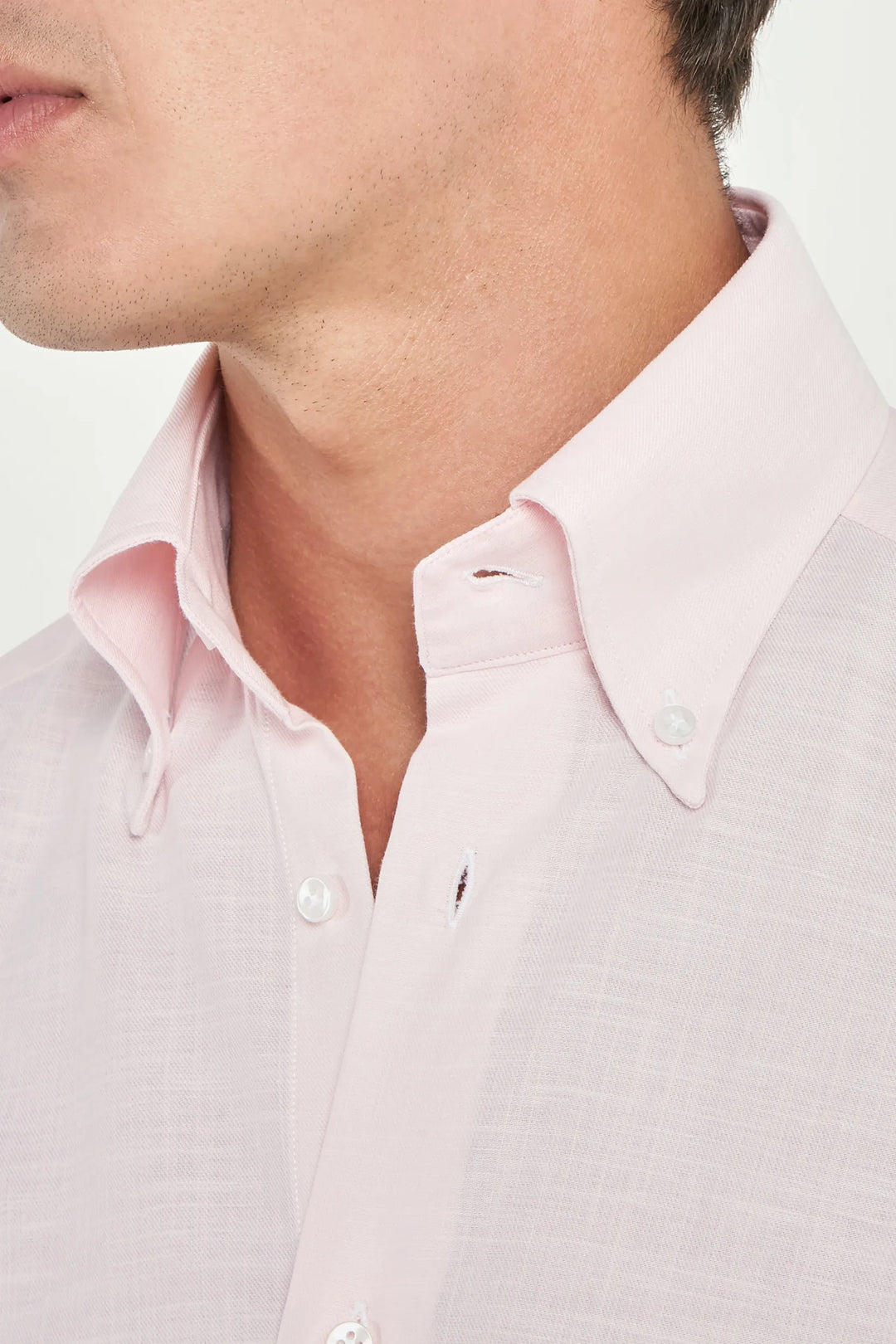 Pink chambray button down shirt - Made in Italy