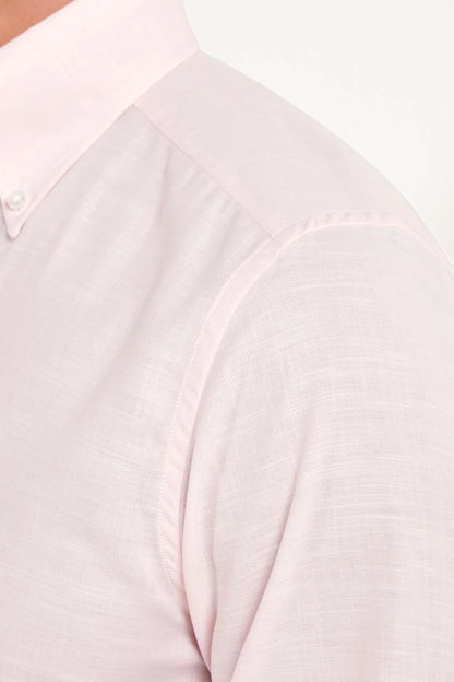 Pink chambray button down shirt - Made in Italy