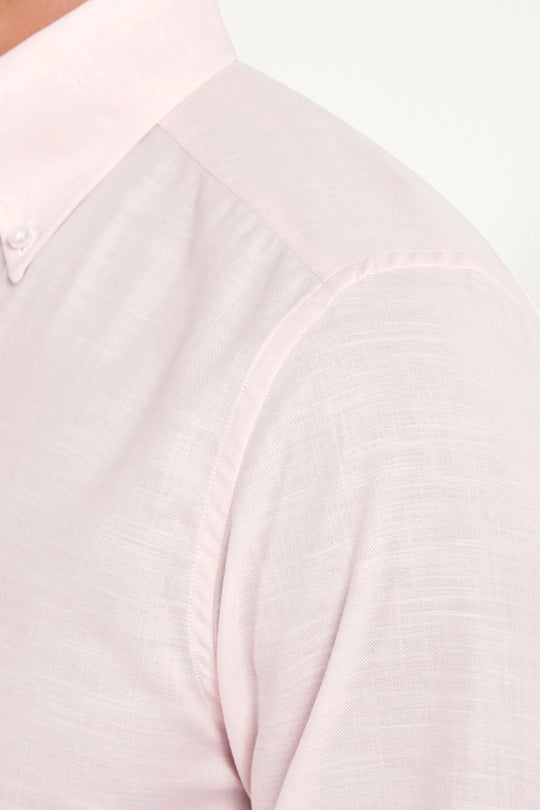 Pink chambray button down shirt - Made in Italy