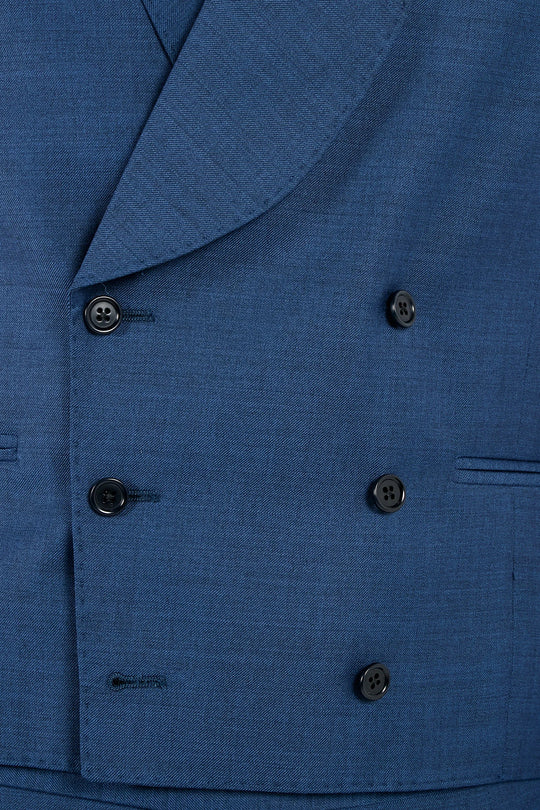 Royal blue double breasted waistcoat - Made in Italy