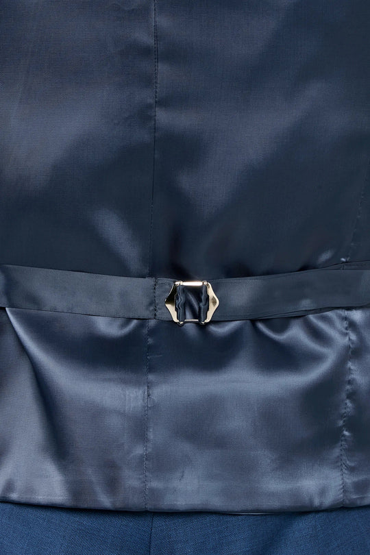 Royal blue double breasted waistcoat - Made in Italy