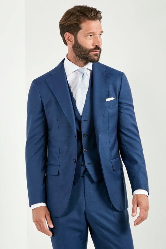 Royal blue waistcoat - Made in Italy