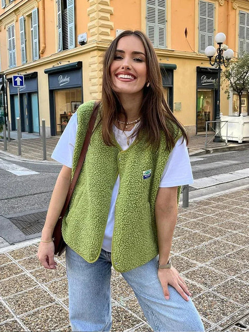 Ovelia | Gilet en Laine Tendance pour Femmes avec Boutons