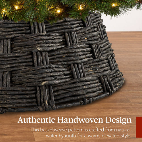 Basket Woven Hyacinth Christmas Holiday Tree Collar - 24in