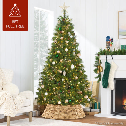 Basket Woven Hyacinth Christmas Holiday Tree Collar - 36in