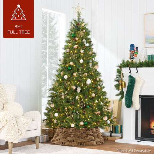 Basket Woven Hyacinth Christmas Holiday Tree Collar - 36in