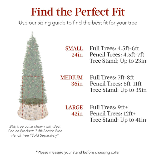 Basket Woven Hyacinth Christmas Holiday Tree Collar - 36in