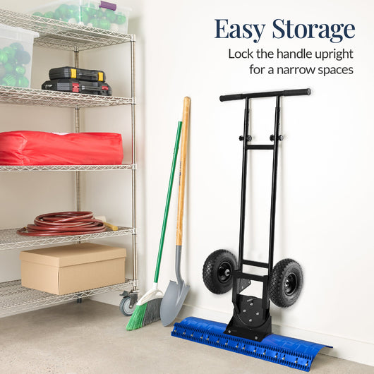 2-Wheel Snow Pusher w/ Adjustable Handle, Reflective Tape - 36in