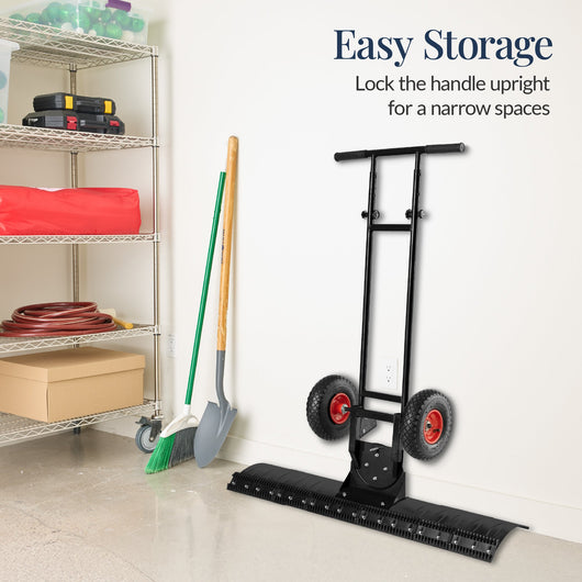 2-Wheel Snow Pusher w/ Adjustable Handle, Reflective Tape - 48in