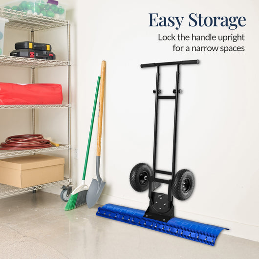 2-Wheel Snow Pusher w/ Adjustable Handle, Reflective Tape - 48in