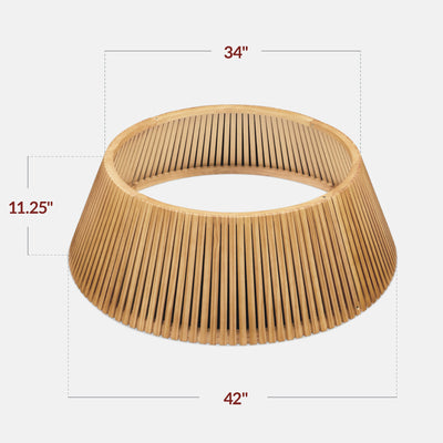 Christmas Tree Collar, Solid Wood Slatted Tree Accessory - 42in