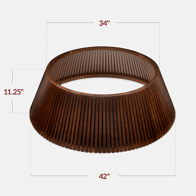 Christmas Tree Collar, Solid Wood Slatted Tree Accessory - 42in
