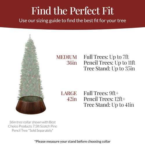Christmas Tree Collar, Solid Wood Slatted Tree Accessory - 42in