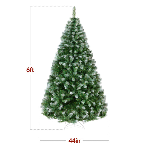 Artificial Frosted Pine Christmas Tree, Unlit Pine Design w/Easy Assembly