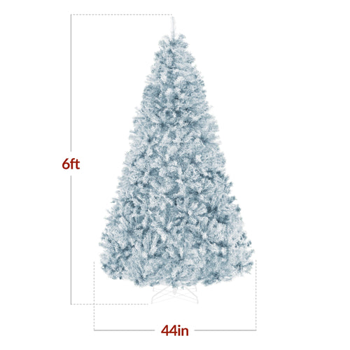 Artificial Ice Blue Christmas Tree, Unlit Pine Design w/Easy Assembly