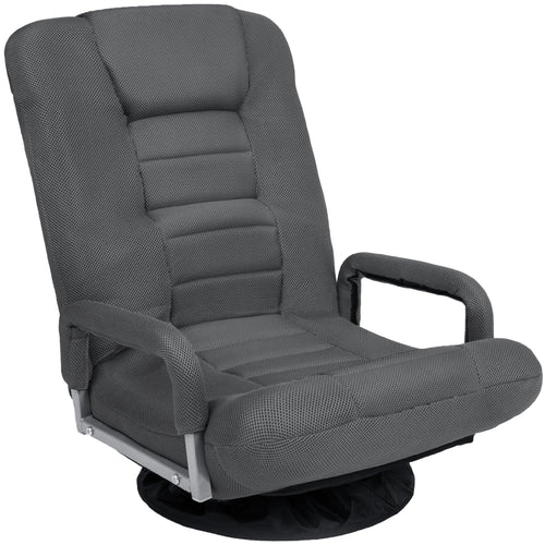 Gaming Floor Chair w/ 360-Degree Swivel, Armrest, Adjustable Backrest