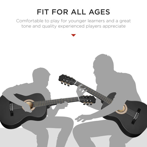 Beginner Acoustic Guitar Set w/ Case, Strap, Extra Strings - 38in