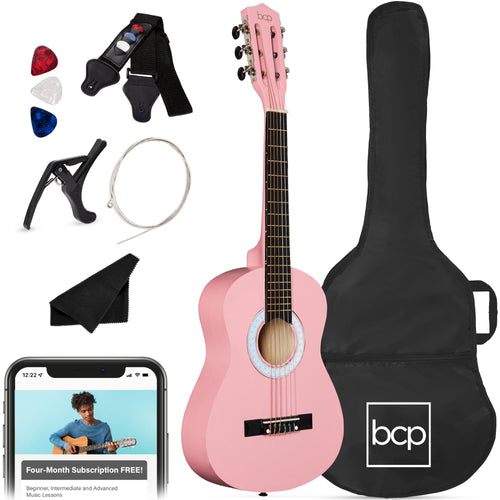 Beginner Acoustic Guitar Set w/ Case, Strap, Extra Strings - 38in