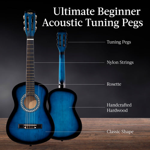 Kids Acoustic Guitar Beginner Starter Kit w/ Carrying Case - 30in