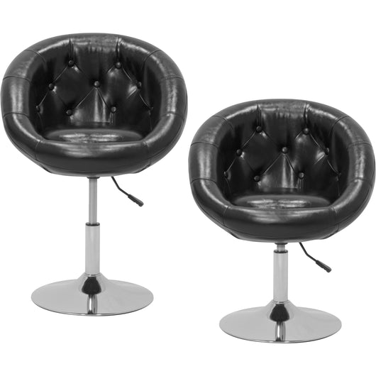 Adjustable Tufted Round Swivel Accent Chair