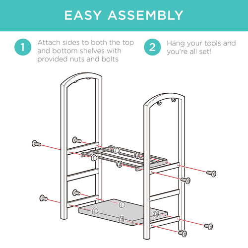 5-Piece Firewood Log Rack Holder Tools Set w/ Hook, Broom, Shovel, Tongs