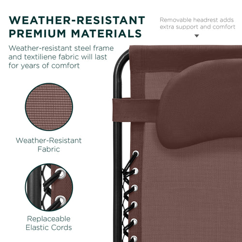 Oversized Reclining Zero Gravity Chair Lounger w/ Cup Holder, Pillow