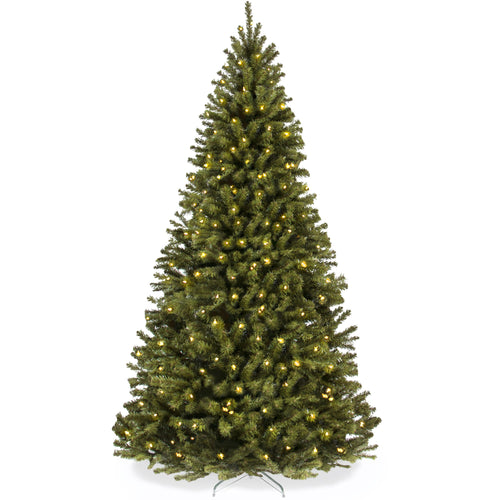 Pre-Lit Artificial Green Spruce Christmas Tree, w/Easy Assembly