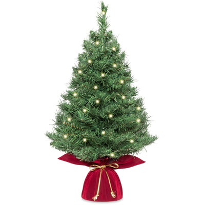 26in Pre-Lit Artificial Tabletop Christmas Tree w/ 35 White/Multi LED Lights