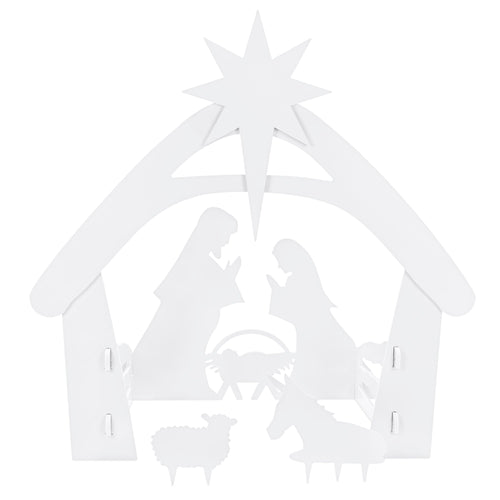 Christmas Nativity Scene Yard Decoration w/ Water Resistant PVC