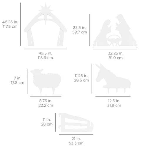 Christmas Nativity Scene Yard Decoration w/ Water Resistant PVC