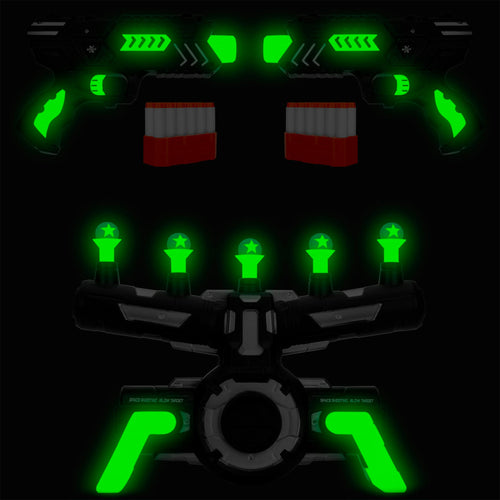 Glow-in-the-Dark Floating Target & Blaster Set w/ 24 Darts, 20 Targets