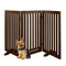 31.5in 3-Panel Freestanding Wooden Pet Gate w/ Door, Support Feet