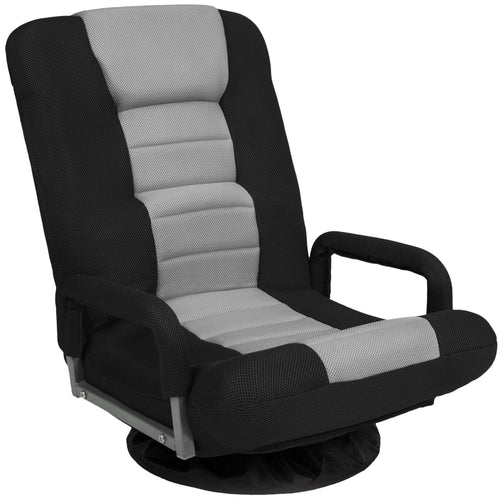 Gaming Floor Chair w/ 360-Degree Swivel, Armrest, Adjustable Backrest