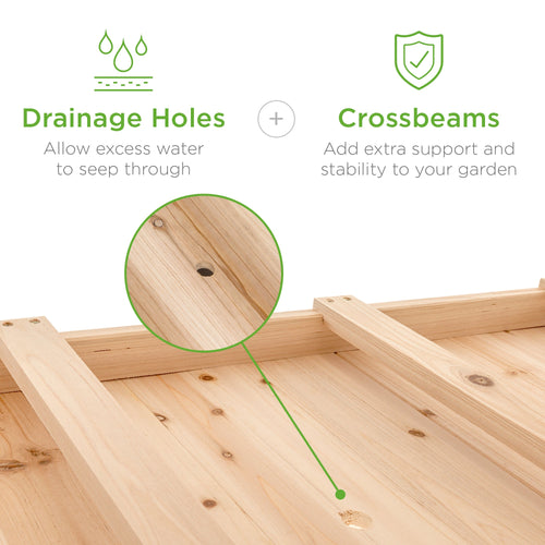 Mobile Raised Garden Bed Elevated Planter w/ Wheels, Shelf - 48x24x32in