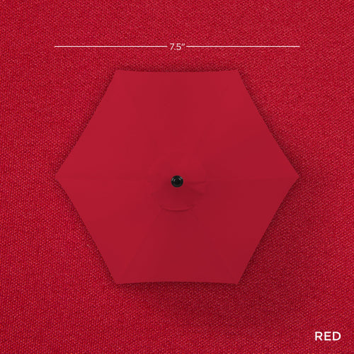 Outdoor Solar Patio Umbrella w/ Push Button Tilt, Crank Lift - 7.5ft