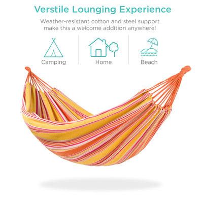 2-Person Brazilian-Style Double Hammock w/ Portable Carrying Bag