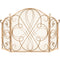 3-Panel Wrought Iron Metal Fireplace Screen Cover w/ Scroll Design - 55x33in