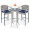 3-Piece Outdoor Bistro Wicker Table Bar Set w/ Bar Stools, Footrests