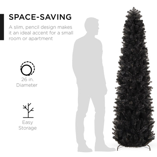 Black Artificial Pencil Holiday Christmas Tree
