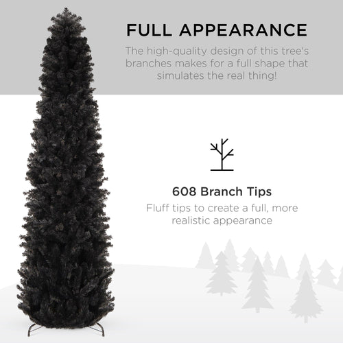Black Artificial Pencil Holiday Christmas Tree