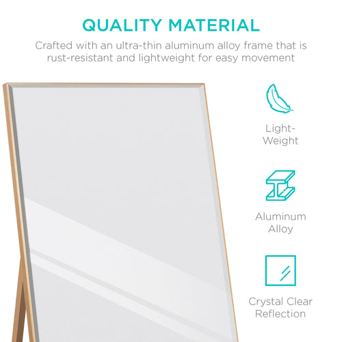 Large Full Length Mirror, Wall Hanging & Leaning Floor Mirror - 65x22in