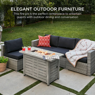 50,000 BTU Steel Propane Gas Fire Pit w/ Auto Ignition - 42in