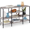 4-Tier Industrial Console Table w/ Tall Shelf Space - 55in