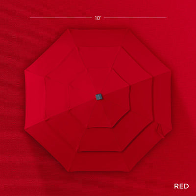 3-Tier Solar Patio Umbrella w/ LED Lights, Tilt Adjustment, Crank - 10ft