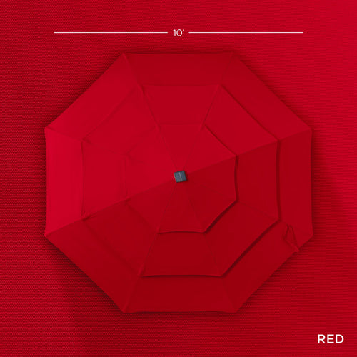 3-Tier Solar Patio Umbrella w/ LED Lights, Tilt Adjustment, Crank - 10ft