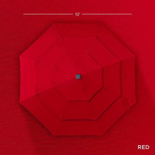 3-Tier Solar Patio Umbrella w/ LED Lights, Tilt Adjustment, Crank - 10ft