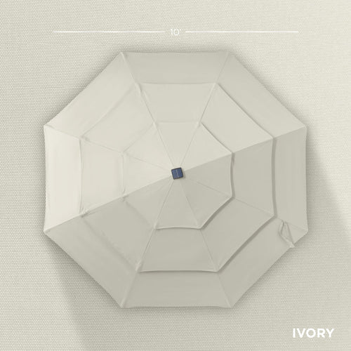 3-Tier Solar Patio Umbrella w/ LED Lights, Tilt Adjustment, Crank - 10ft