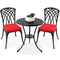 3-Piece Patio Bistro Set w/ Umbrella Hole, 2 Chairs, Polyester Cushions