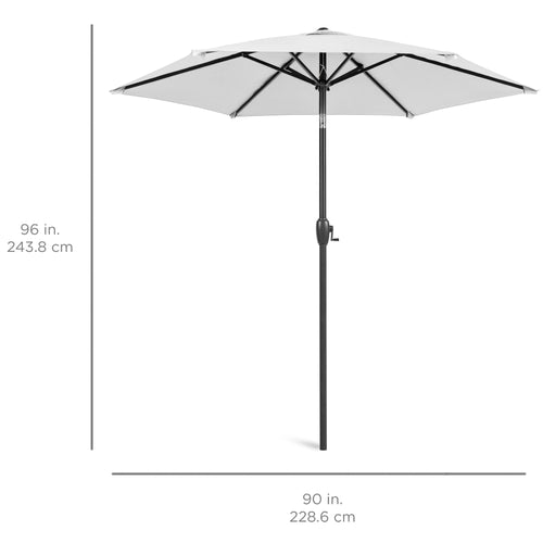 Outdoor Market Patio Umbrella w/ Push Button Tilt, Crank Lift - 7.5ft